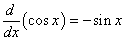 производная cos x