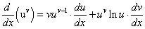 производная от функции u(x) в степени v(x)