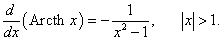производная Arcth x