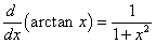 производная arctan x