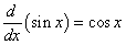производная sin x