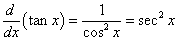 производная tan x