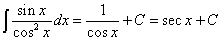 интеграл от функции sinx/(cosx)^2