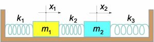 система 2 тел и 3 пружин